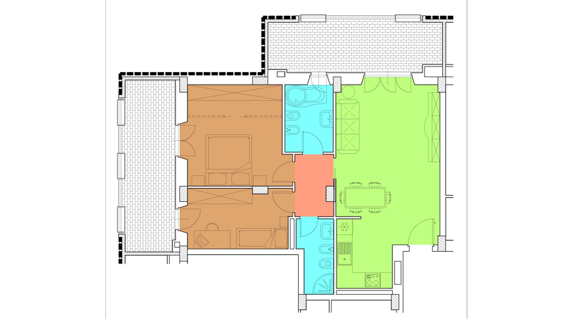 Piano 1 - Via Luigi Crocco,8 - Roma,3 Stanze ,2 Bagni ,Appartamento,1229