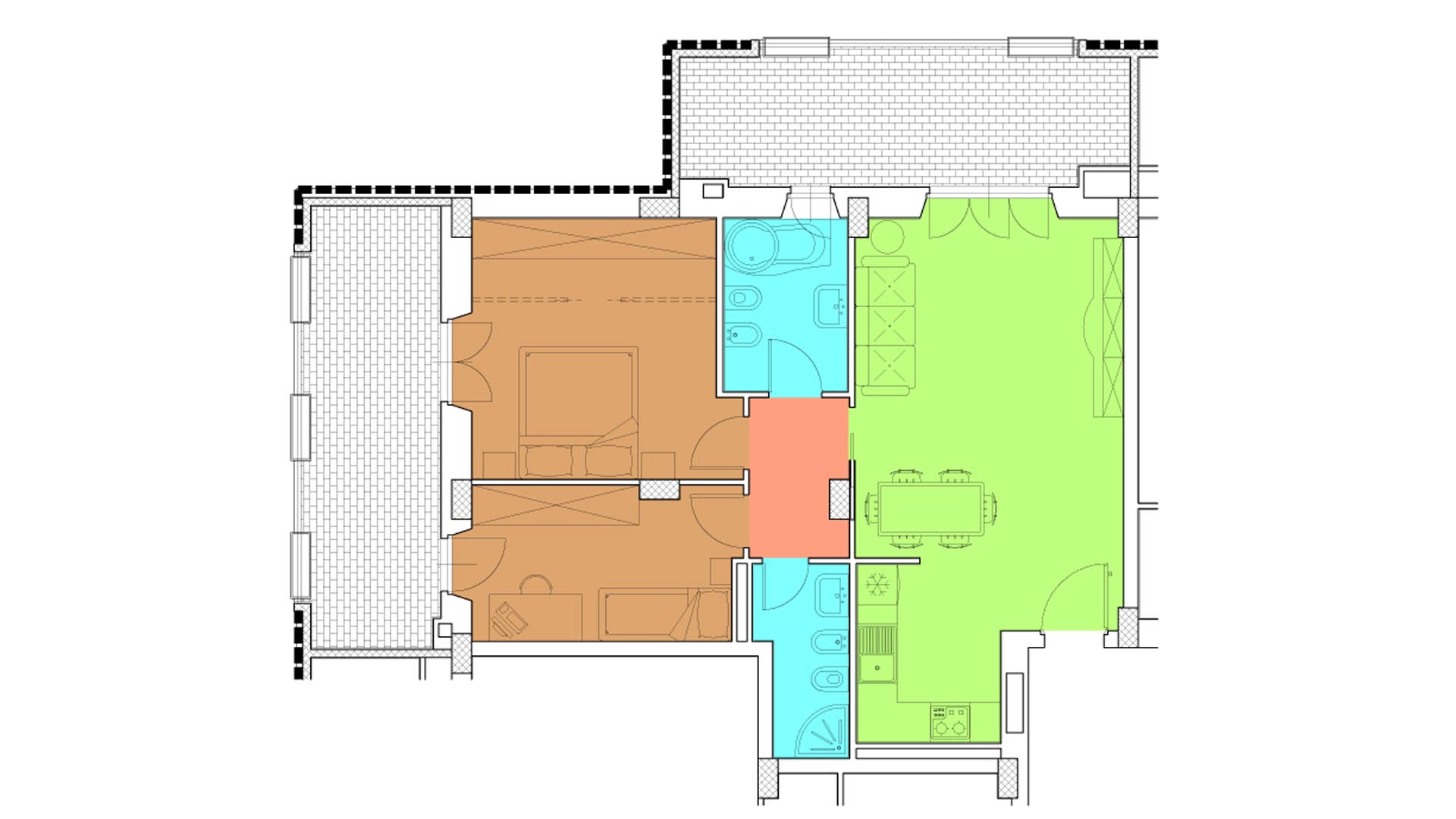 Piano 1 - Via Luigi Crocco,8 - Roma,3 Stanze ,2 Bagni ,Appartamento,1256