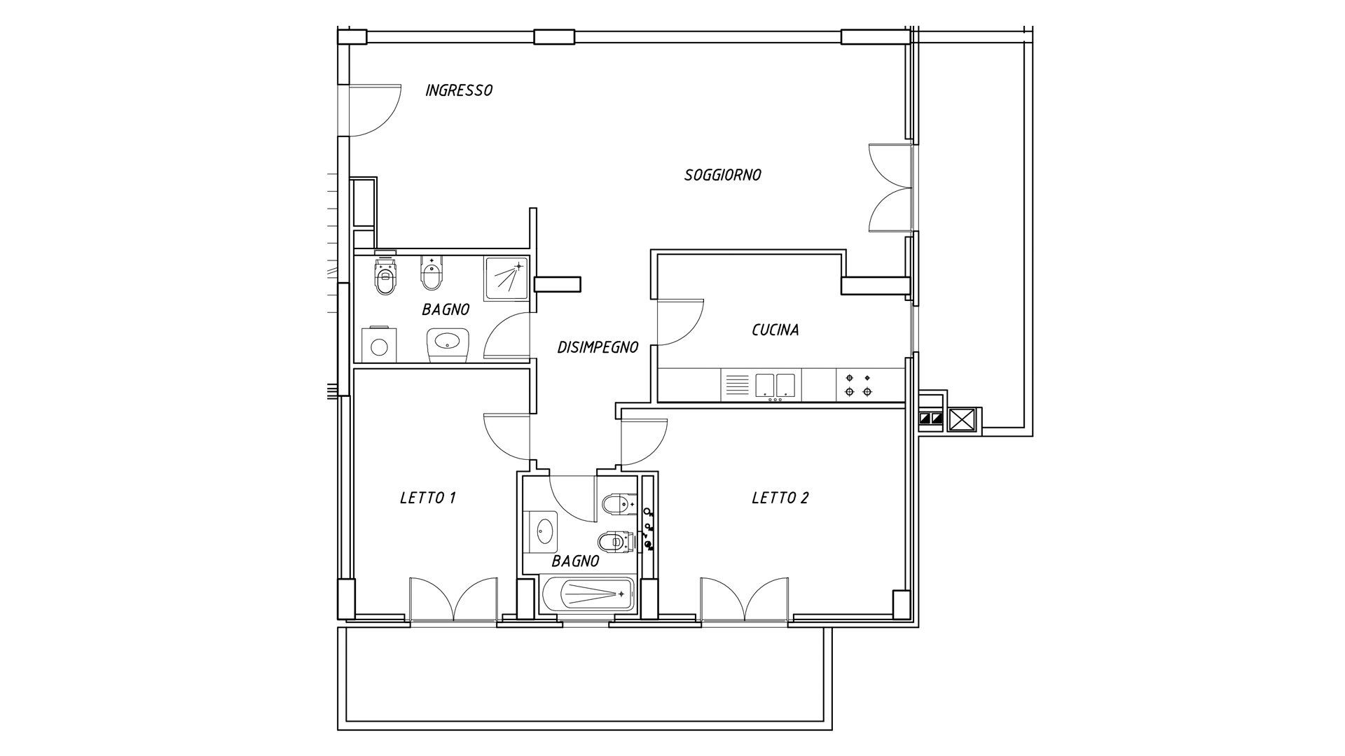 Piano 1 - Via Attica,3 - Taranto,3 Stanze ,2 Bagni ,Appartamento,1309